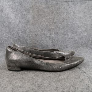 Aerosoles Shoes Womens 8.5 Flats Loafers Scalloped Almond Toe Fashion Metallic